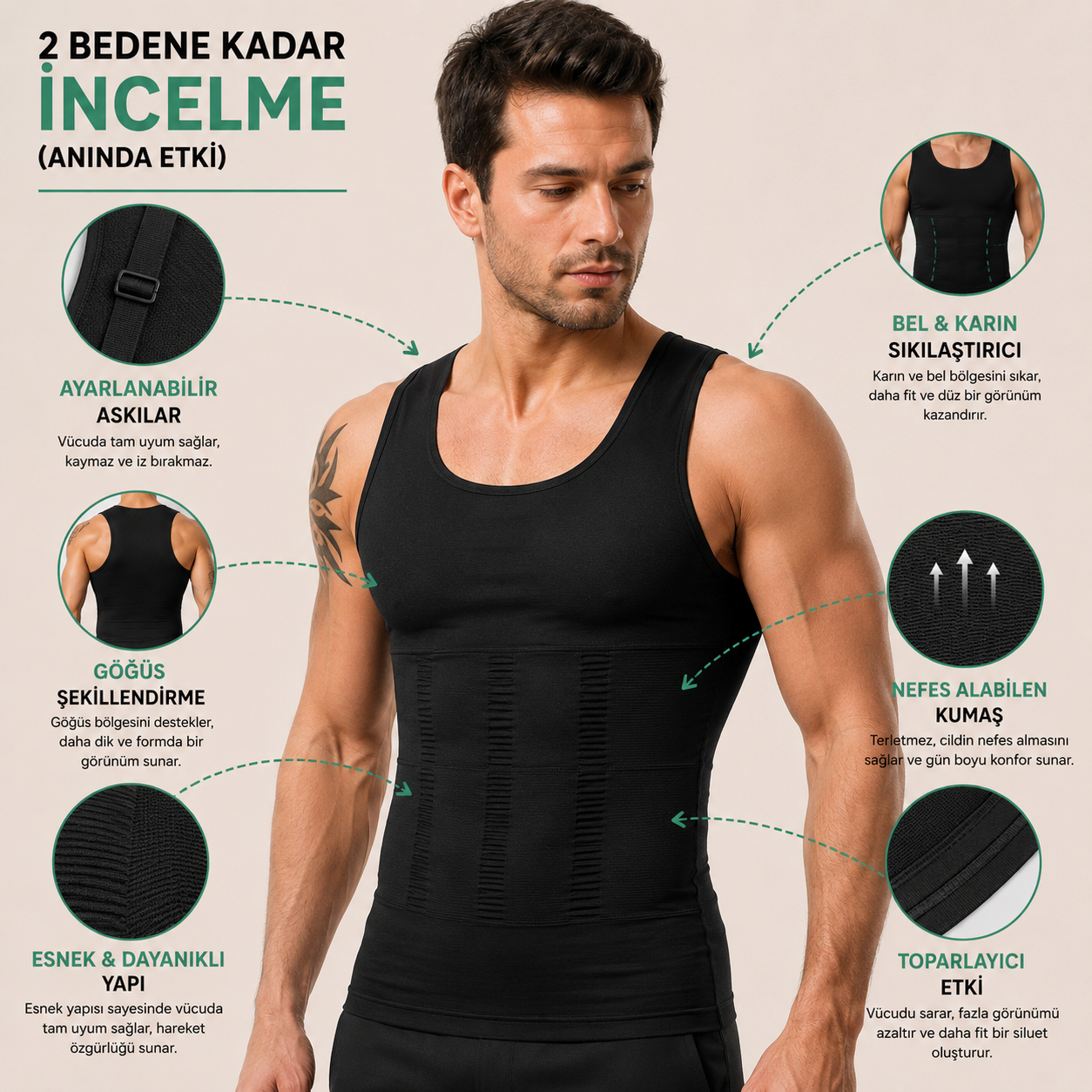 FORMFİT Anında V-Form Korseli Atlet